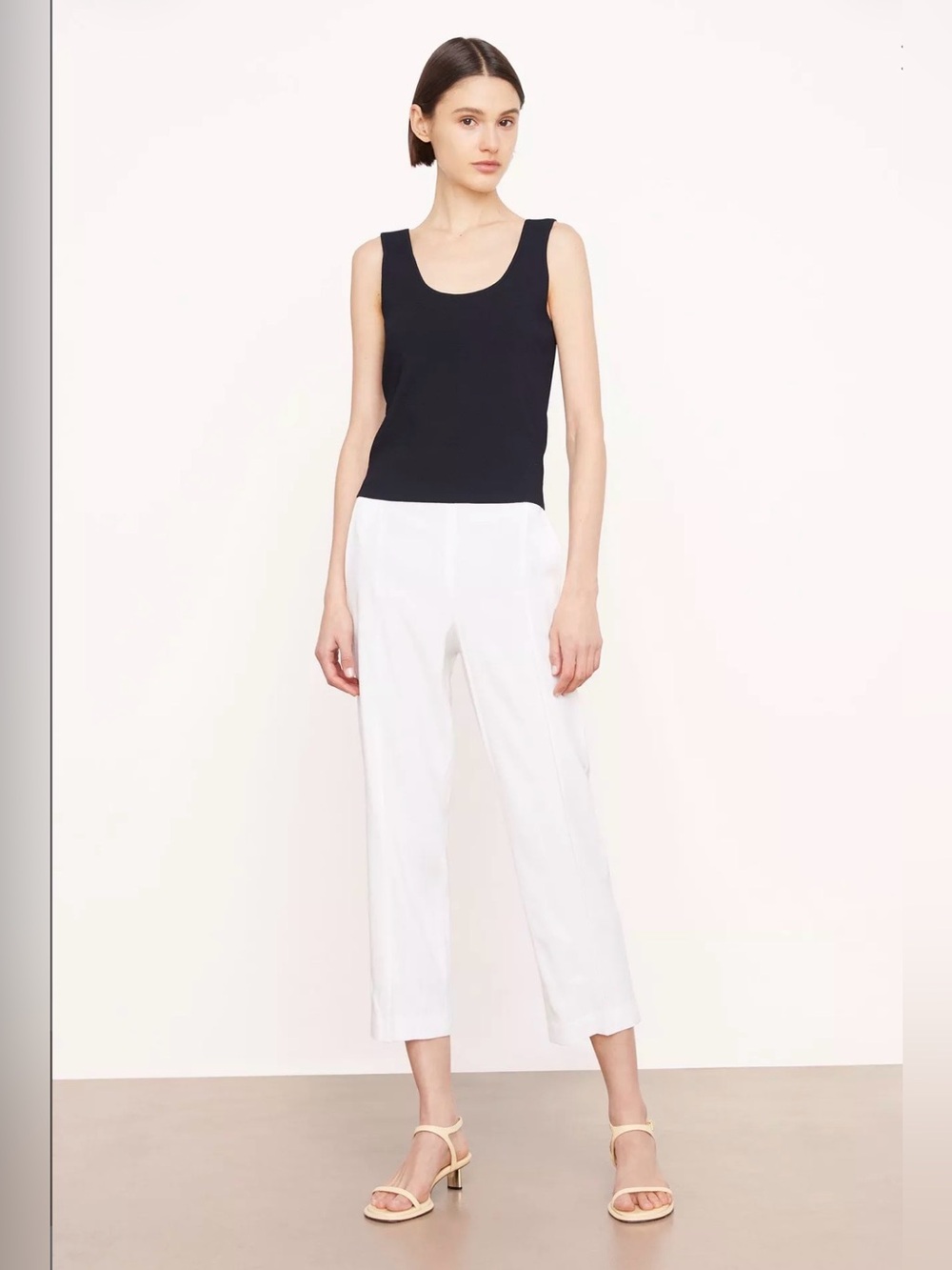 Vince Black Scoop Neck Tank Top L Elevated Wardrobe Staple Layering Essential